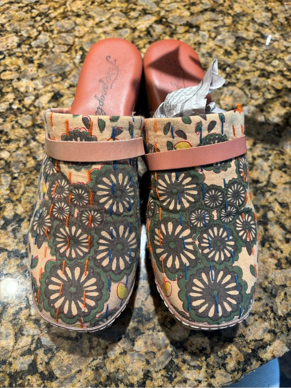 Free People Bohemian Patterned Slip-On Mules - Picture 2 of 8